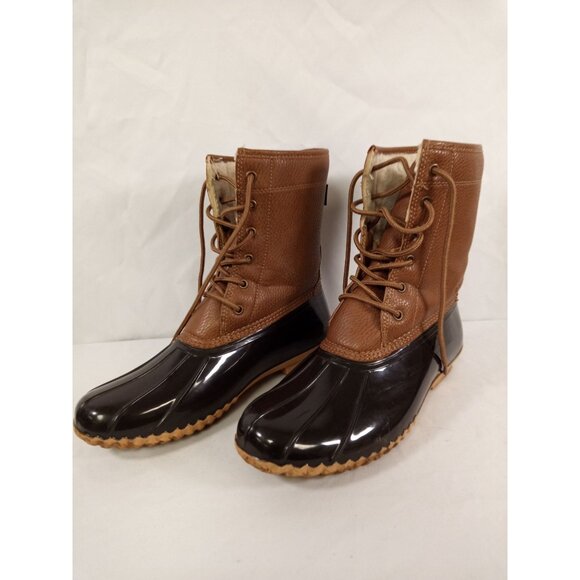 JBU by Jambu Maplewood Women's Black/Brown Duck Boots Size 11M - Picture 1 of 8